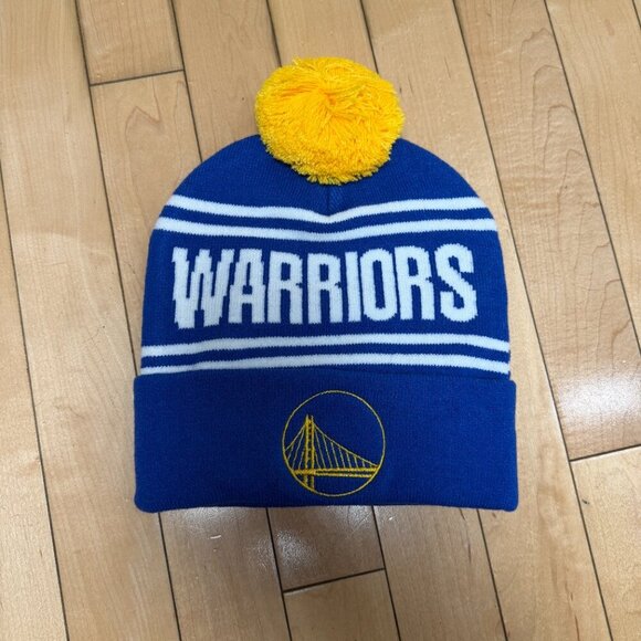 Golden State Warriors NBA Beanie Knit Hat with Pom Pom New NWT - Picture 2 of 7